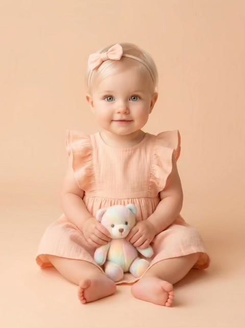 Baby Girl Sit With Toy